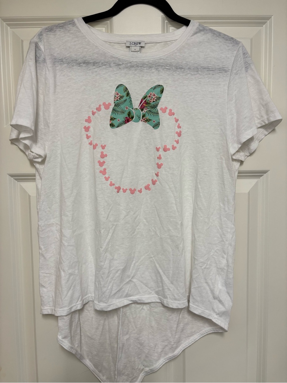 J. Crew Disney White Minnie Mouse Bow Graphic Tee